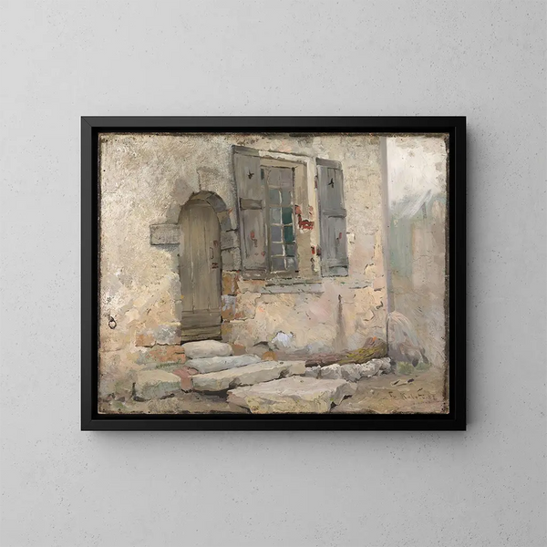 House Wall Painting at Grez - Fredrik Kolstø — framed artwork on a wall
