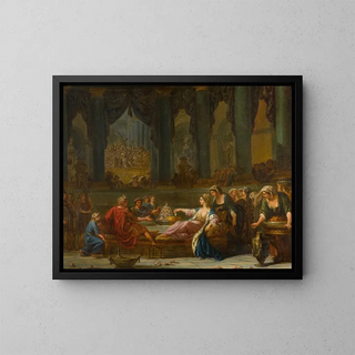 Cleopatra en de parel - Franse School — ingelijst kunstwerk aan de muur