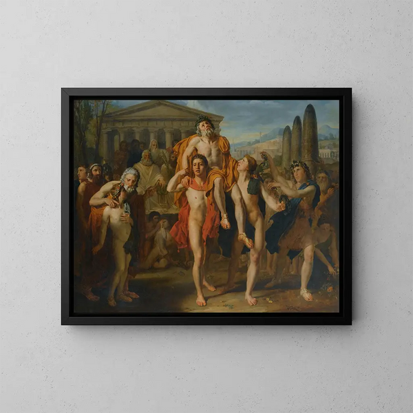 Diagoras of Rhodes - French School — framed artwork on a wall