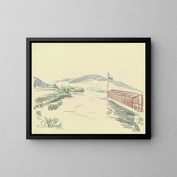 Main Landscape Painting - Fried Stern — framed artwork on a wall