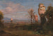 Zuidelijk landschap met ruïnes en palmbomen - Friedrich August Elsasser — weergave van het kunstwerk