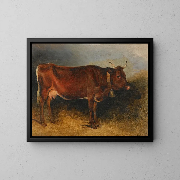 a prize-winning cow - Friedrich August Matthias Gauermann — framed artwork on a wall
