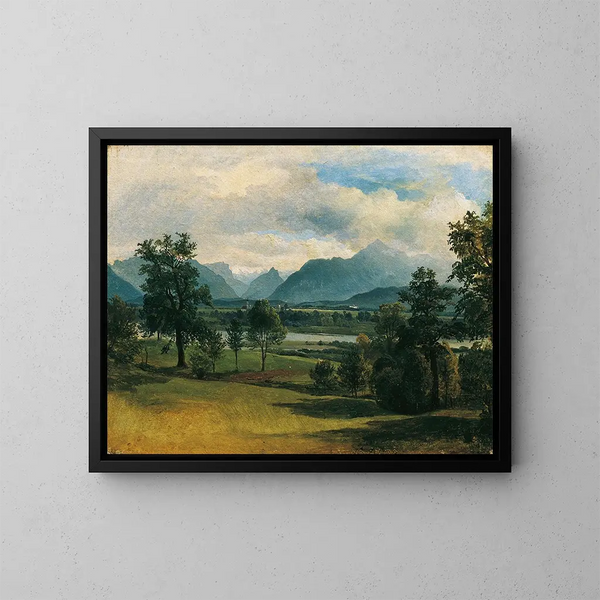 View of Liefering - Friedrich August Matthias Gauermann — framed artwork on a wall