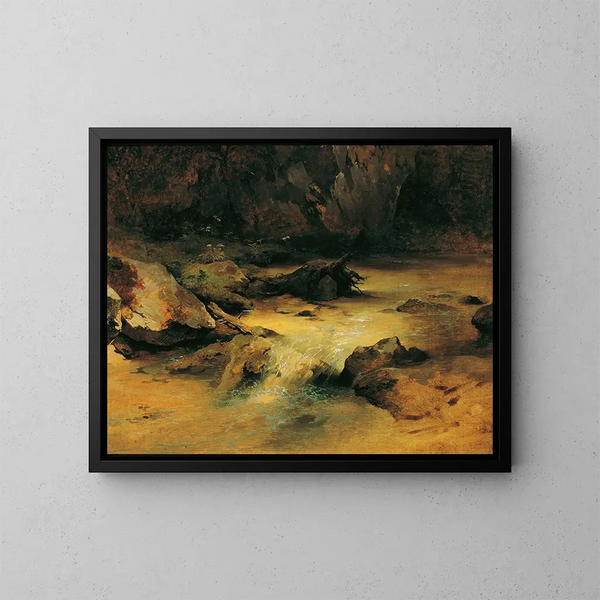 River Wild - Friedrich August Matthias Gauermann — framed artwork on a wall