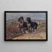 Twee zwarte paarden met de ploeg - Friedrich Eckenfelder — ingelijst kunstwerk aan de muur