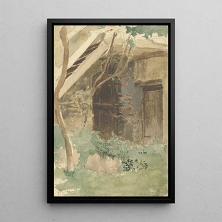 Friedrich Eduard Meyerheim - A Wooden Door of a Farm Building near Merano.webp