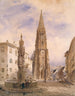 Uitzicht op de kathedraal vanaf de visvijver - Friedrich Eibner — weergave van het kunstwerk