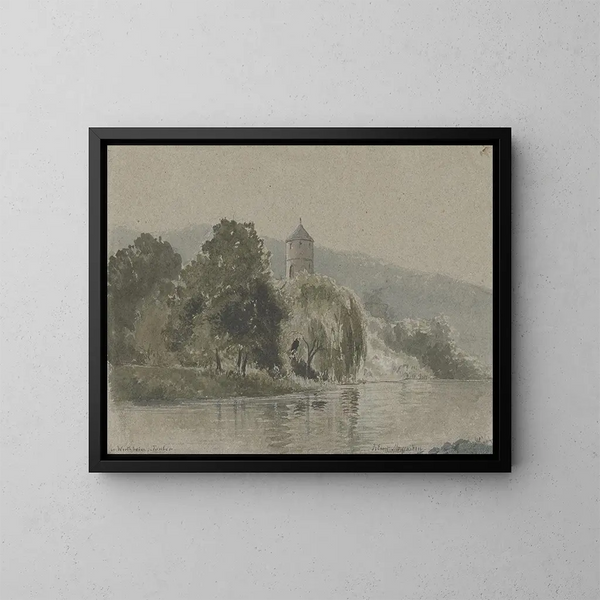 Near the Tauber River, near Wertheim - Friedrich Ernst Morgenstern — framed artwork on a wall