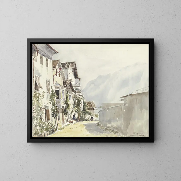 Rue à Mhlbach - Friedrich Ernst Morgenstern — framed artwork on a wall