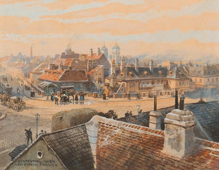 Friedrich Frank - A view of the Viennese suburb Lichtenthal with Schubert church.webp