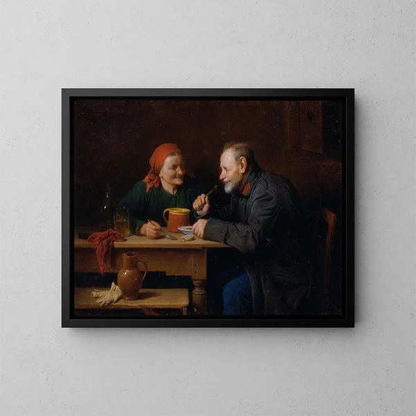 The midday meal - Friedrich Friedländer — framed artwork on a wall