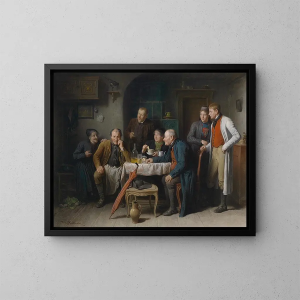 The Marriage Proposal - Friedrich Friedländer — framed artwork on a wall