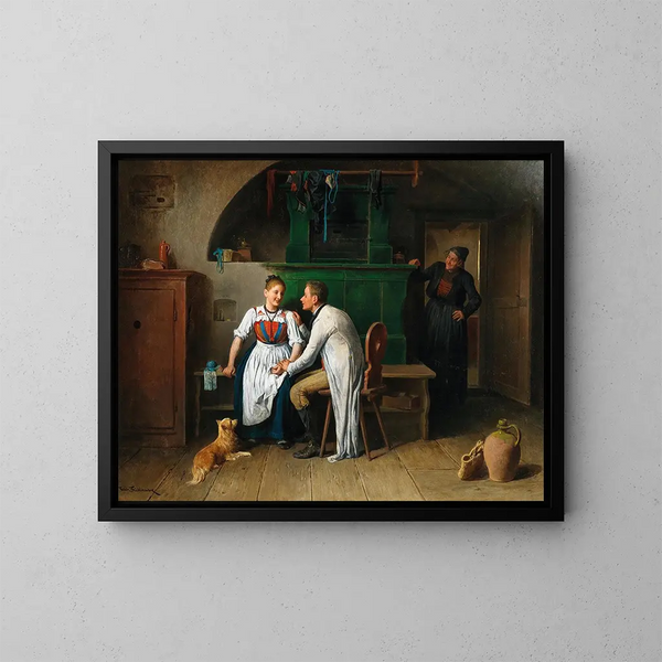 Veillée dans la chambre - Friedrich Friedländer — framed artwork on a wall