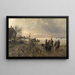 overstroming van de Rijn bij Karlsruhe in 1887 - Friedrich Kallmorgen — ingelijst kunstwerk aan de muur