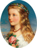 portret van een meisje met bloemen en rozen - Friedrich Krepp — weergave van het kunstwerk