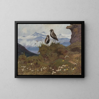 Friedrich Lissmann - Two birds in a mountain landscape.webp