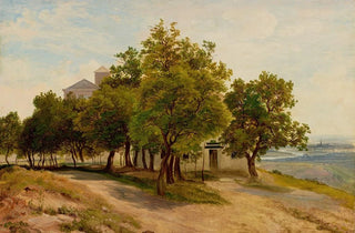 Friedrich Loos - Baumgruppe auf dem Kahlenberg mit Blick auf Wien.webp