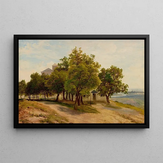 Friedrich Loos - Baumgruppe auf dem Kahlenberg mit Blick auf Wien.webp