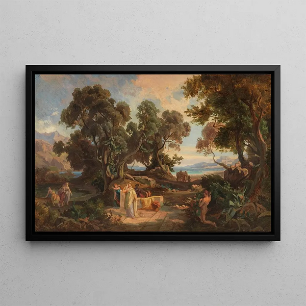 Friedrich Preller the Elder - Odysseus approaches Nausicaa pleading for help.webp