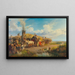 Landbouwers voor de poorten van de stad - Friedrich Sturm — ingelijst kunstwerk aan de muur