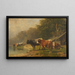 Bovines near the lake - Friedrich Voltz — framed artwork on a wall