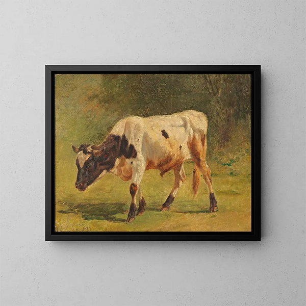 Bull - Friedrich Voltz — framed artwork on a wall