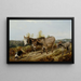 van ezels op een heideweg - Friedrich Wilhelm Keyl — ingelijst kunstwerk aan de muur