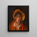 Antonie Amerling met Florentijnse hoed, echtgenote van de kunstenaar - Friedrich von Amerling — ingelijst kunstwerk aan de muur