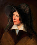 Antonie Amerling schilderij met zwart voilehoed, echtgenote van de kunstenaar - Friedrich von Amerling — weergave van het kunstwerk