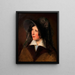 Antonie Amerling schilderij met zwart voilehoed, echtgenote van de kunstenaar - Friedrich von Amerling — ingelijst kunstwerk aan de muur