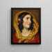 Portret van een meisje met een rood lint en een gele sjaal - Friedrich von Amerling — ingelijst kunstwerk aan de muur