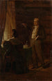 De professor Dr Ignaz Rudolf Bischoff von Altenstern dictant à son épouse Johanna - Friedrich von Amerling — weergave van het kunstwerk