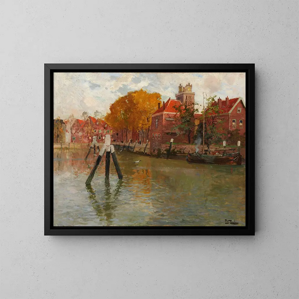 Dordrecht Painting - Frits Thaulow — framed artwork on a wall