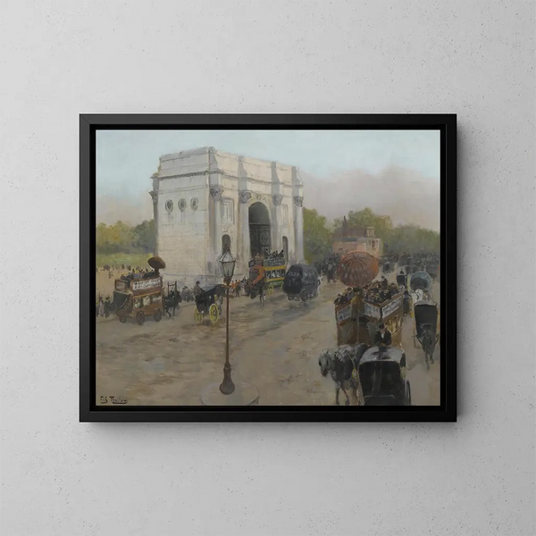 Arc de Triomphe de Marble Arch, London - Frits Thaulow — framed artwork on a wall