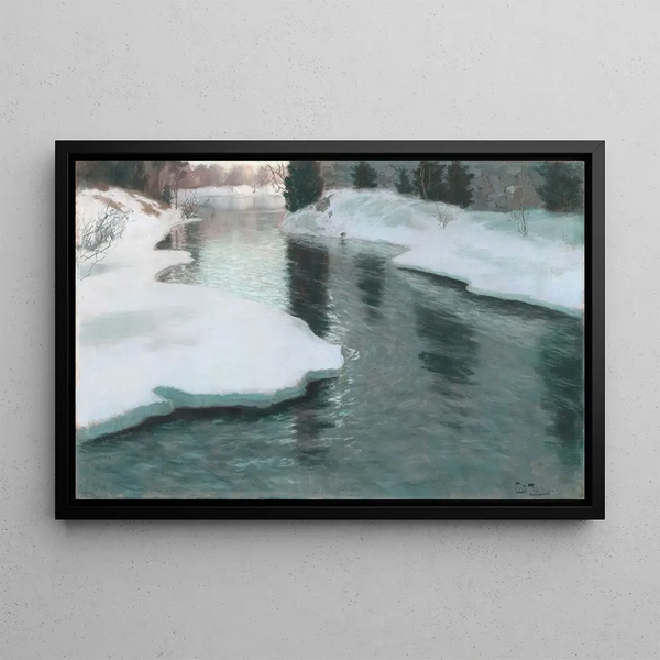Snowy Fondant - Frits Thaulow — framed artwork on a wall
