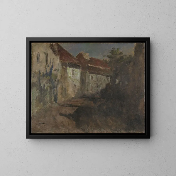 Moonlight Painting in Dieppe - Frits Thaulow — framed artwork on a wall