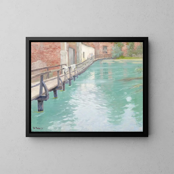 Les Moulins à Montreuil-sur-Mer, Normandy - Frits Thaulow — framed artwork on a wall