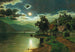 Nacht bij maanlicht op een meer - Fritz Chwala — weergave van het kunstwerk