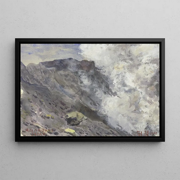 Asamajama in Japan - Fritz Hauck — framed artwork on a wall