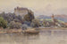 Uitzicht op Grein aan de Donau - Fritz Lach — weergave van het kunstwerk