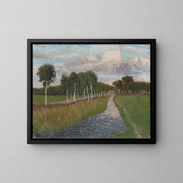 Evening at the Moor Canal II - Fritz Overbeck — framed artwork on a wall