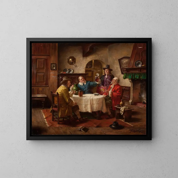 Conversation entre gentlemen - Fritz Wagner — framed artwork on a wall