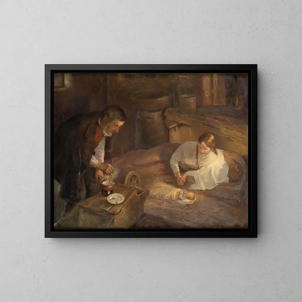 Night Holy - Fritz von Uhde — framed artwork on a wall