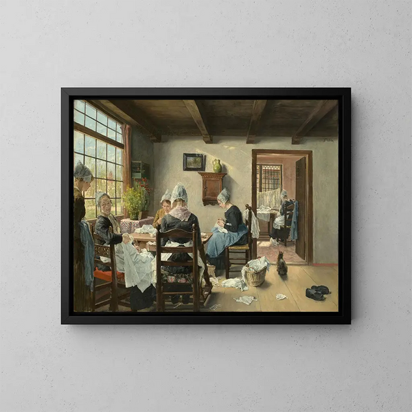 Dutch Interior Painting - Fritz von Uhde — framed artwork on a wall