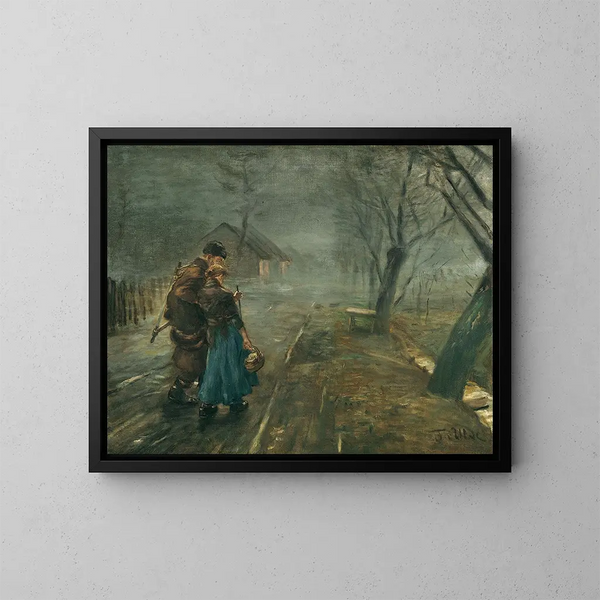 Marche difficile - Fritz von Uhde — framed artwork on a wall