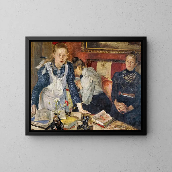 The Lesson - Fritz von Uhde — framed artwork on a wall
