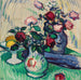 van Fruits et roses sur une table - Samuel John Peploe — weergave van het kunstwerk