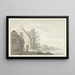 Landschapschilderij met rivier en enkele huizen - G van Bosvelt — ingelijst kunstwerk aan de muur