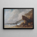 Een Rotsachtige Kust tijdens Storm - Gabriel Hippolyte Lebas — ingelijst kunstwerk aan de muur