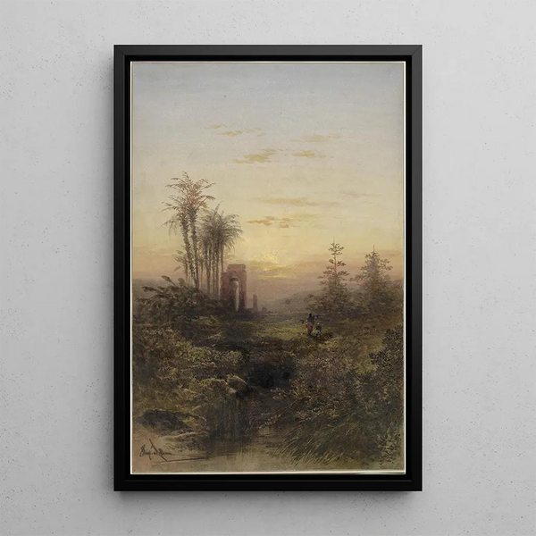 Gabriel Hippolyte Lebas - Sunset in an Oriental Landscape.webp